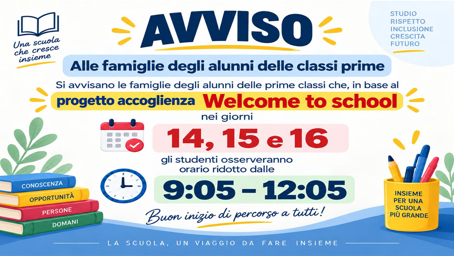 Avviso alle famiglie degli alunni delle classi prime